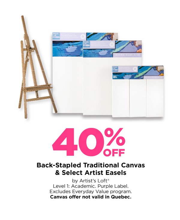 Back-Stapled Traditional Canvas & Select Artist Easels by Artist's Loft®