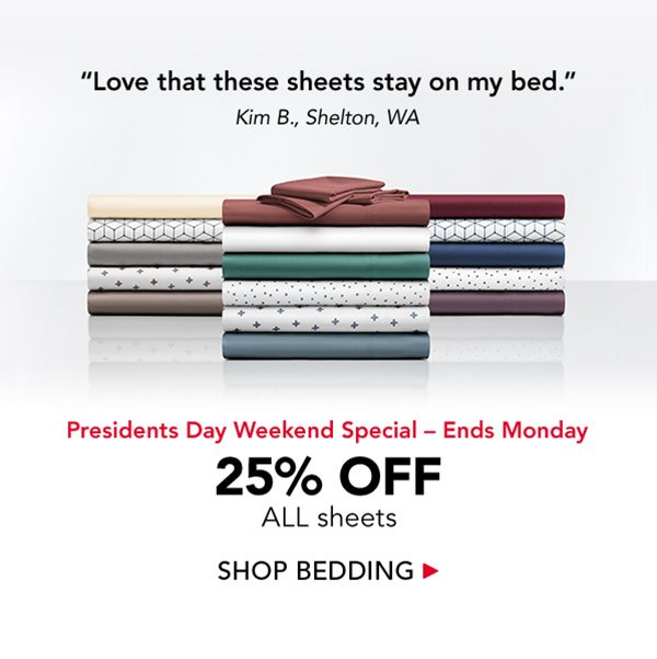 25% off all sheets | Shop now