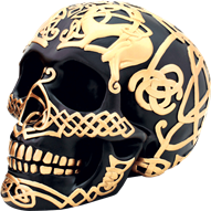 Black and Gold Celtic Skull