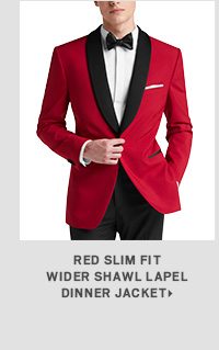 Red Slim Fit Wider Shawl Lapel Dinner Jacket>