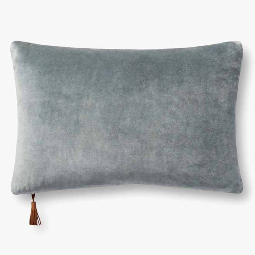 Image of Magnolia Home by Joanna Gaines x Loloi Denim and Tan Lumbar Pillow