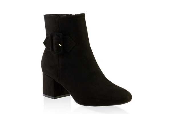 Buckle Detail Heeled Booties