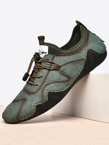 Men Hand Stitching Leather Driving Shoes
