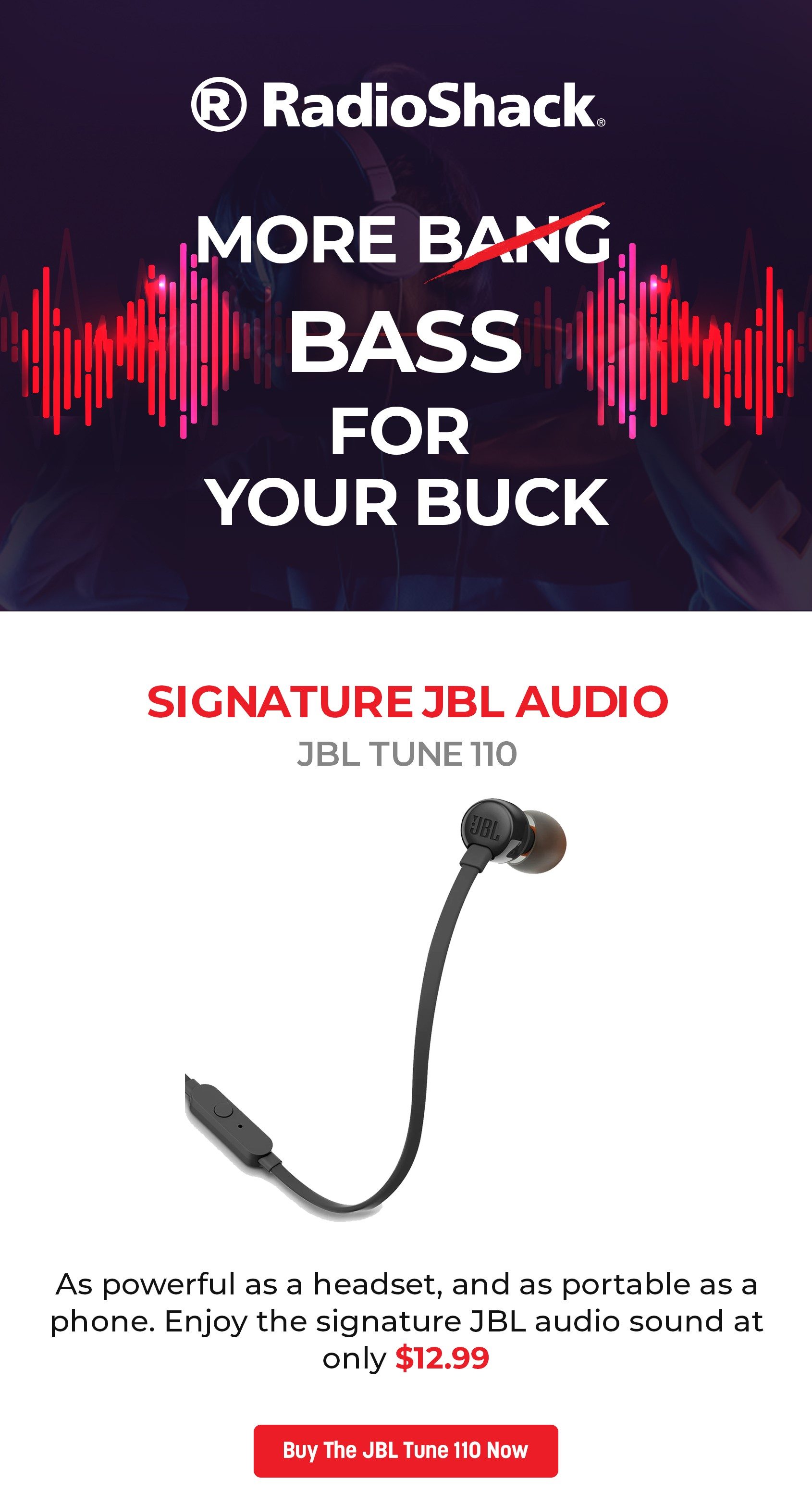 JBL Tune 110 Wired In-Ear Headphones