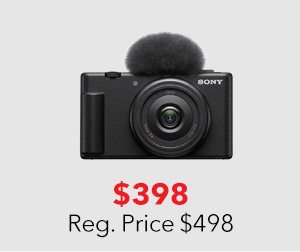 Sony ZV-1F Black Vlog Camera For Content Creators & Vloggers $398