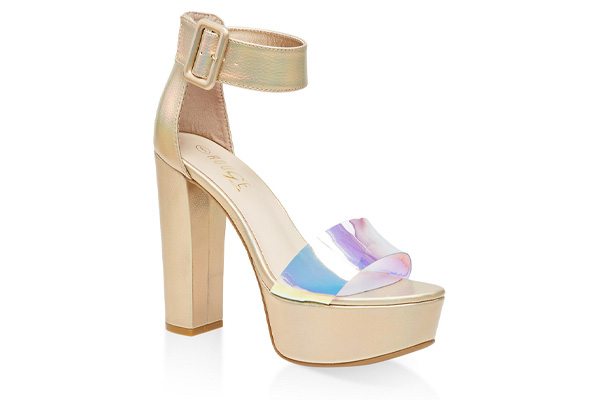 One Band Ankle Strap Platform Sandals