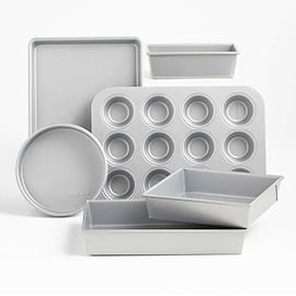 Crate & Barrel Silver Bakeware 6-Piece Set