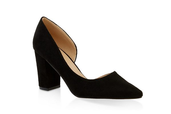 Block Heel Dorsay Pumps