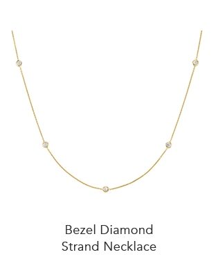 Bezel Diamond Strand Necklace