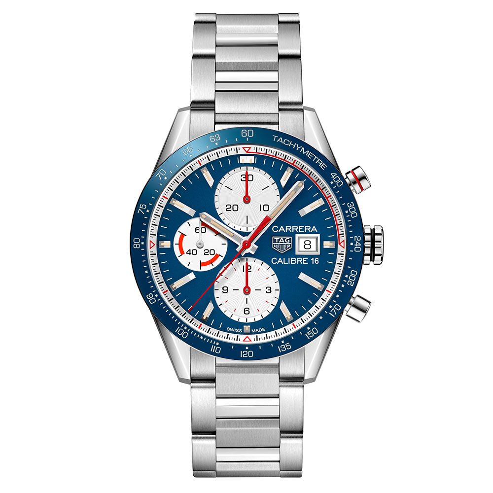 TAG Heuer Carrera Caliber 16 Blue Dial Automatic Chrono Watch 41mm