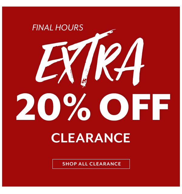 Extra 20% off Clearance