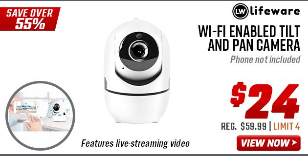 Lifeware Wi-Fi Enabled Tilt and Pan Camera