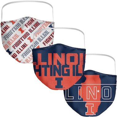 Illinois Fighting Illini Fanatics Branded Adult Local Face Covering 3-Pack