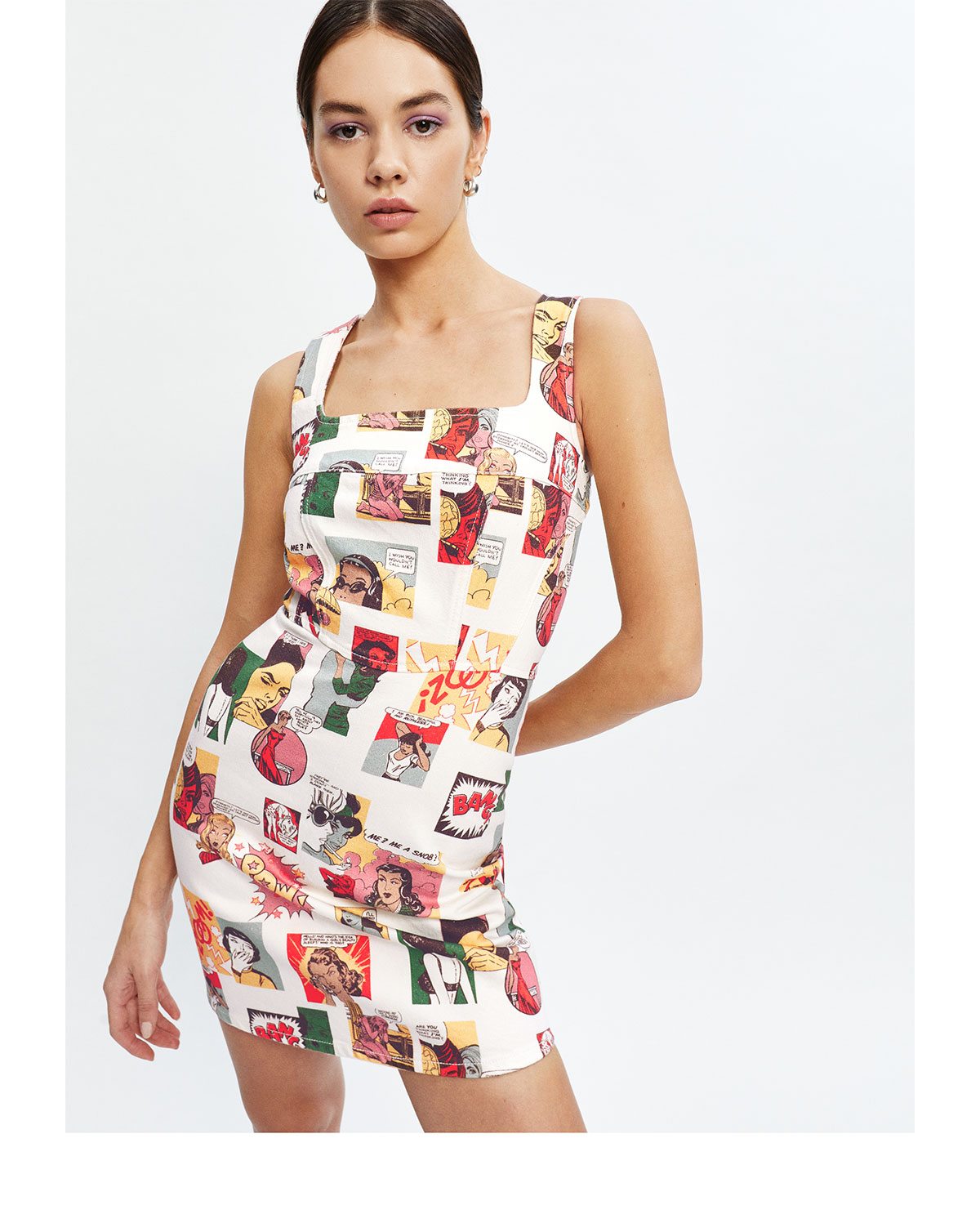 Davies Bustier Denim Mini Dress Comic Book