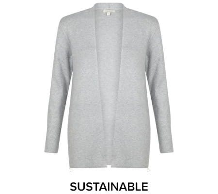 Zip side knit cardigan with lenzing™ ecovero™ grey