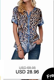 Split Neck Button Front Leopard Print Blouse