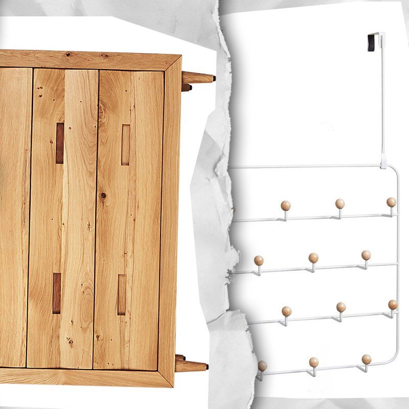 A hamper, a drawer, and a hanger