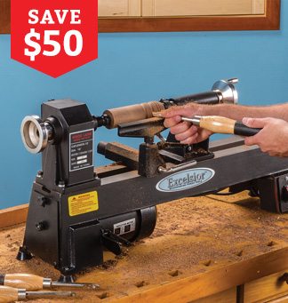 Save $50 on the Excelsior Mini Lathe