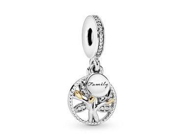Sparkling Family Tree Dangle Charm