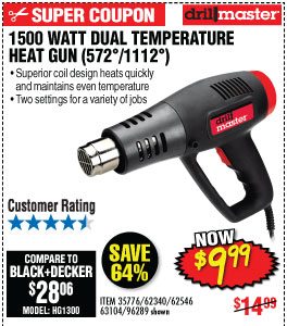 View 1500 Watt Dual Temperature Heat Gun 572°/1112°