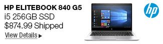 NeweggFlash HP EliteBook 840 G5 14" LCD Notebook - Intel Core i5 (8th Gen) i5-8250U Quad-core (4 Core) 1.60 GHz - 8 GB DDR4 SDRAM - 256 GB SSD - Windows 10 Pro 64-bit (English) - 1920 x 1080 - Sure View, IPS Tech