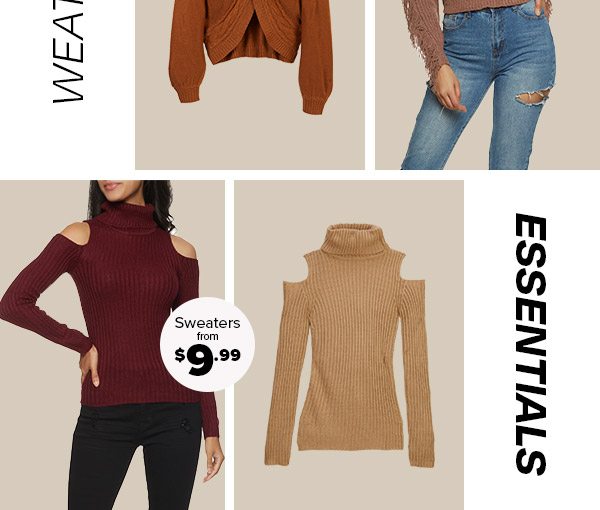 COZY WEATHER ESSENTIALS Sweaters from $9.99