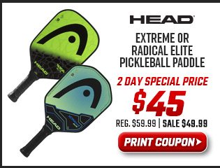 Head Extreme or Radical Elite Pickleball Paddle