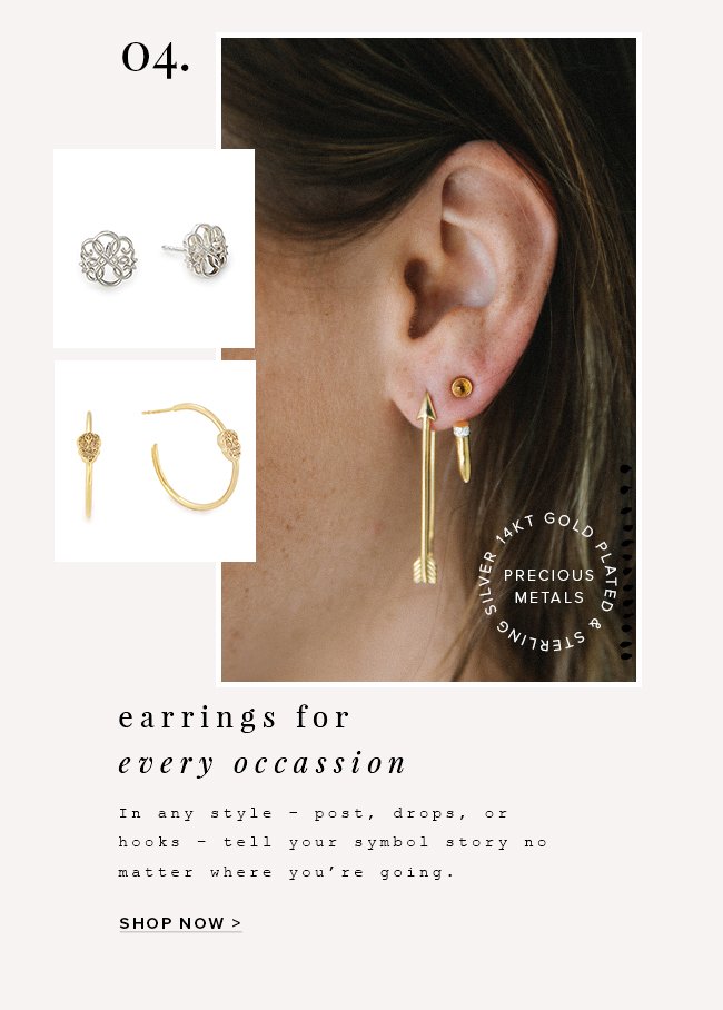 Shop our full earring selection, available in multiple styles and various finishes. 