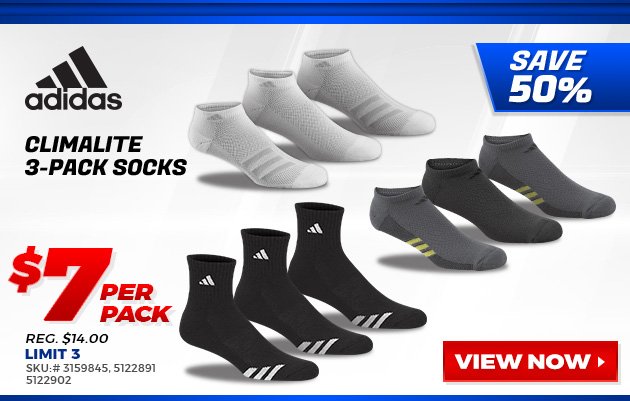 Adidas Climalite 3-Pack Socks