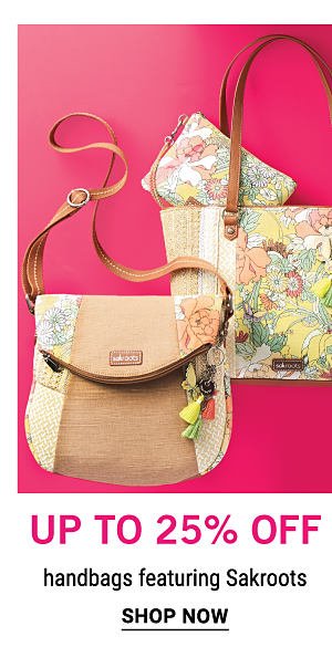 Up to 25% off handbags featuring Sakroots. Shop Now.