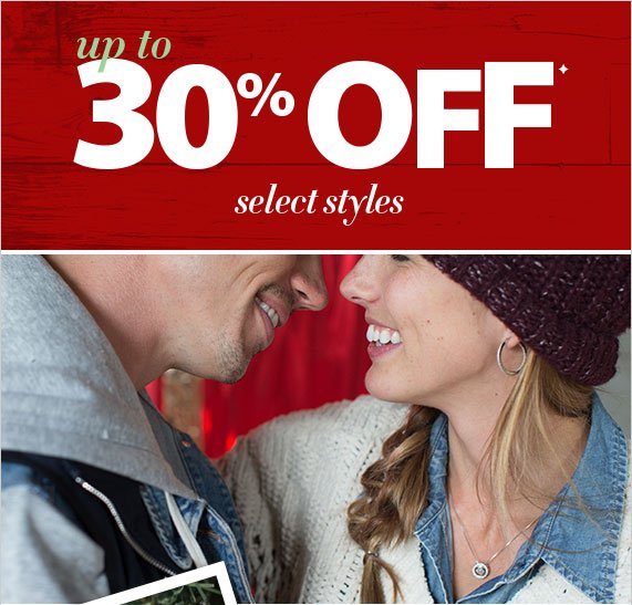 Up to 30% off select styles