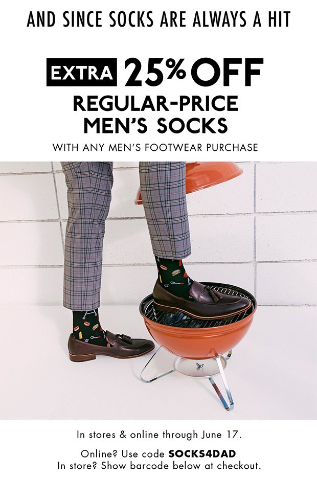 EXTRA 25% OFF REGULAR-PRICE MEN'S SOCKS