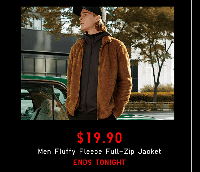 $19.90 MEN FLUFFY FLEECE FULL-ZIP JACKET