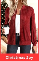 Christmas Red Patchwork Long Sleeve Stand Collar Jacket