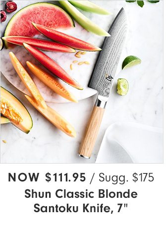 Now $111.95 -Shun Classic Blonde Santoku Knife, 7”