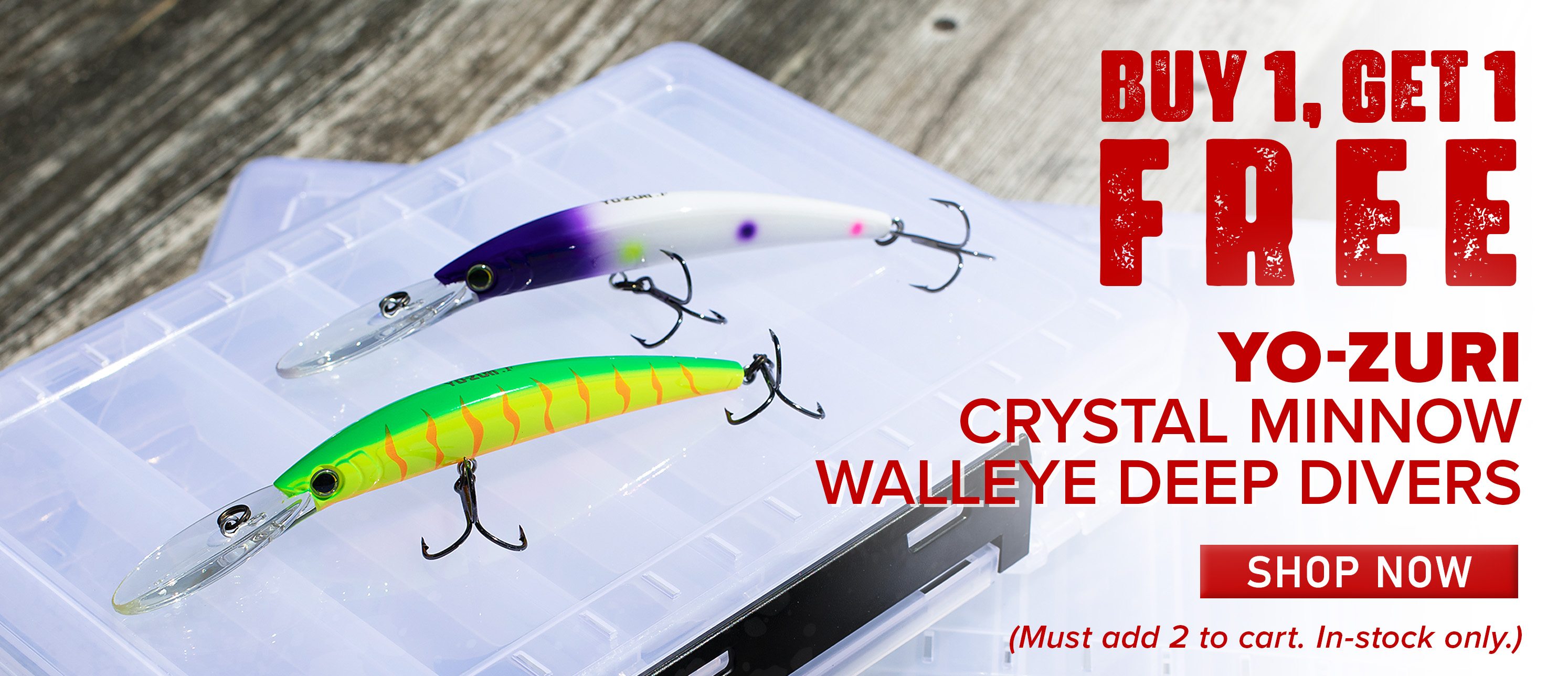 Buy 1, Get 1 Free Yo-Zuri Crystal Minnow Walleye Deep Divers Shop Now (Must add 2 to cart. In-stock only.)