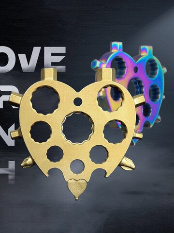 EDC Love Wrench Multifunctional Snowflake Wrench Outdoor Heart Wrench Tool Combination Screwdriver