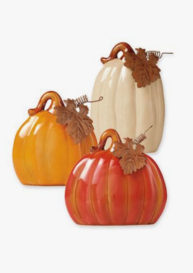 Ceramic 3-Piece Pumpkin Set