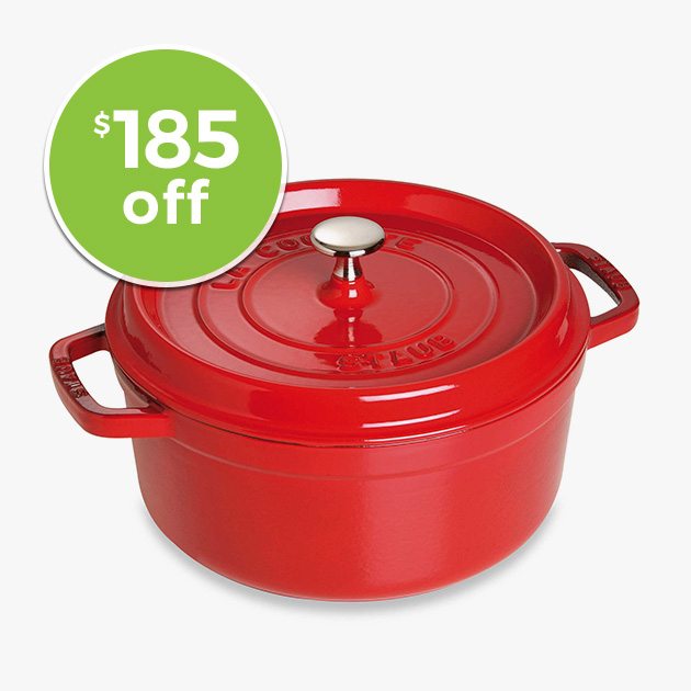 Staub 4-Quart Round French Cocotte in Cherry or Black