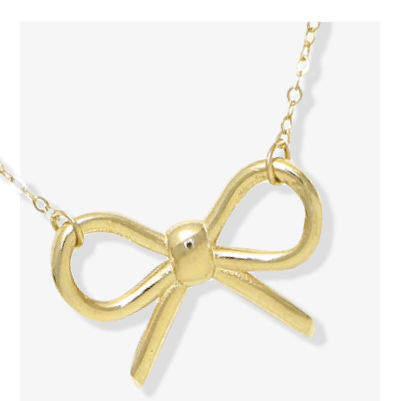 Bow Necklace 10K Yellow Gold 18''