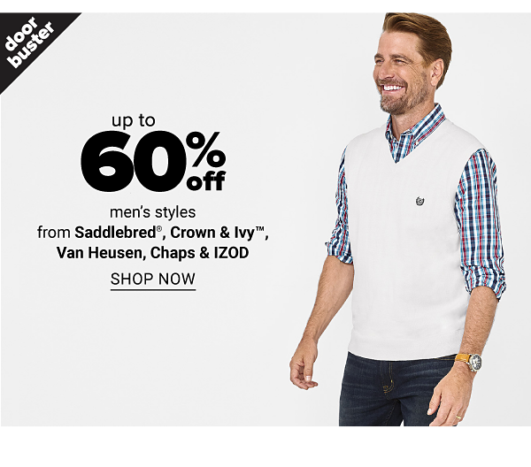 Up to 60% off Saddlebred, Crown & Ivy, Van Heusen, Chaps, IZOD - Shop Now