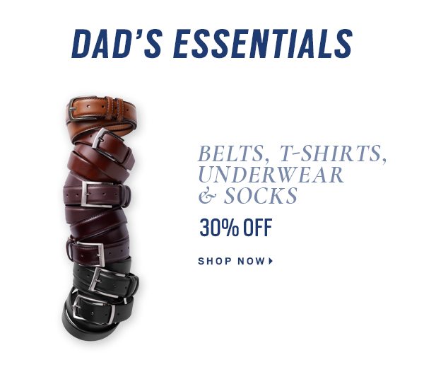 DAD'S ESSENTIALS- ACCESSORIES 30% OFF - Shop Now