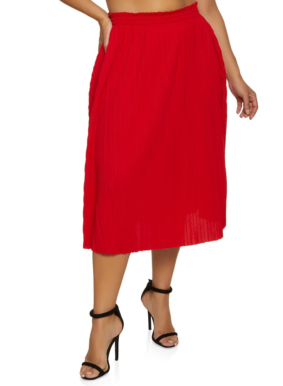 Plus Size Pleated Skirt