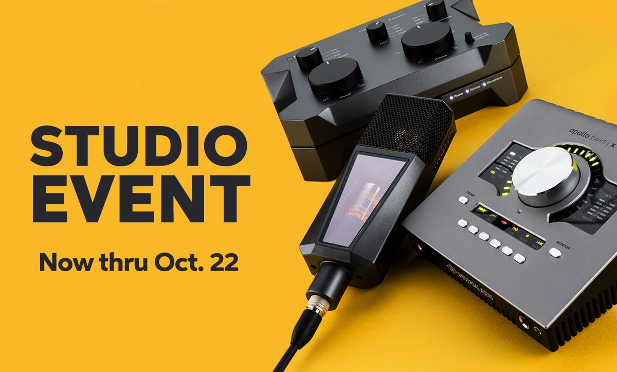 Studio Sale: Special financing and limited-time savings on popular mics, interfaces, monitors, and more — up to 50% off. Now through October 22.