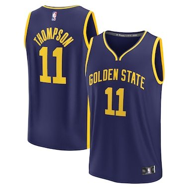Men's Fanatics Branded Klay Thompson Navy Golden State Warriors 2022/23 Fast Break Replica Player Jersey - Statement Edition