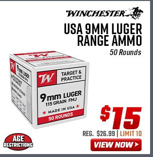 Winchester USA 9MM Luger Range Ammo