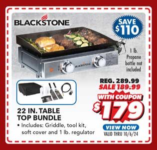 Blackstone 22'' Gas Tabletop 2-Burner Griddle Bundle