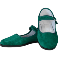 Jade Velvet Lady Jane Shoes