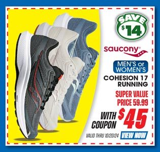 Saucony Cohesion 17 Men's or Women's Running Shoes