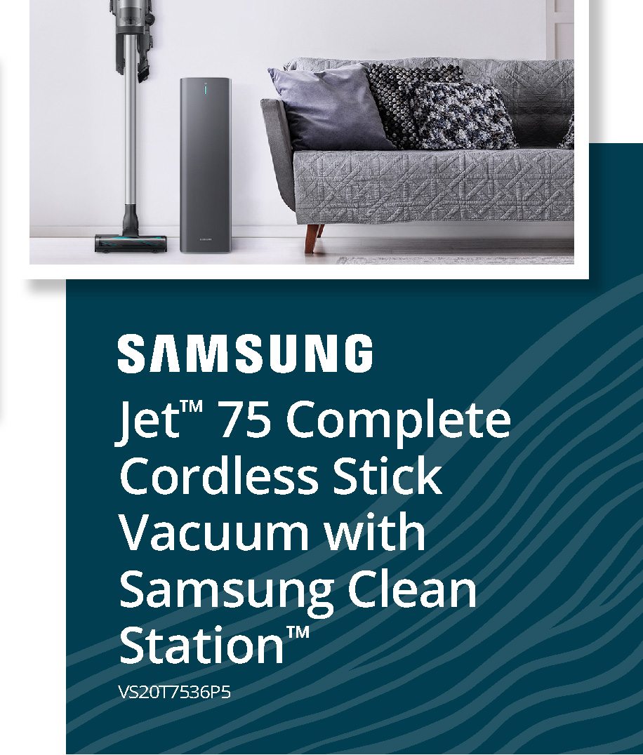 SAMSUNG | Jet™ 75 Complete Cordless Stick Vacuum with Samsung Clean Station™ VS20T7536P5